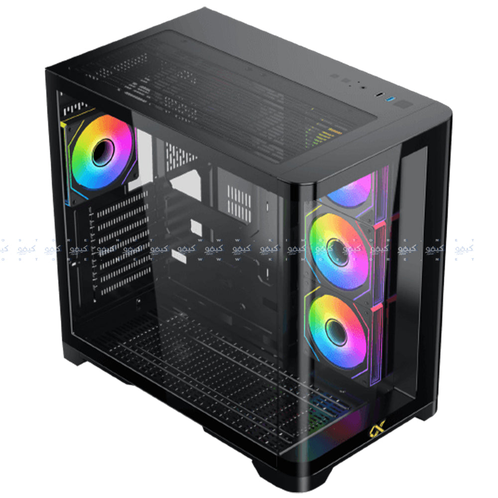 كيس ميد تاور زيجماتيك ARGB جيمنج  Crystal Storm + باور سبلاي 80 بلس برونزي 750 وات Asgard