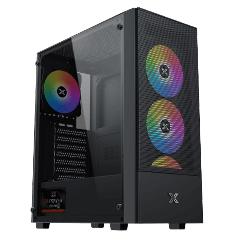 كيس ميد تاور زيجماتيك ARGB جيمنج Hero II Air + باور سبلاي 80 بلس أبيض 600 وات X-Power