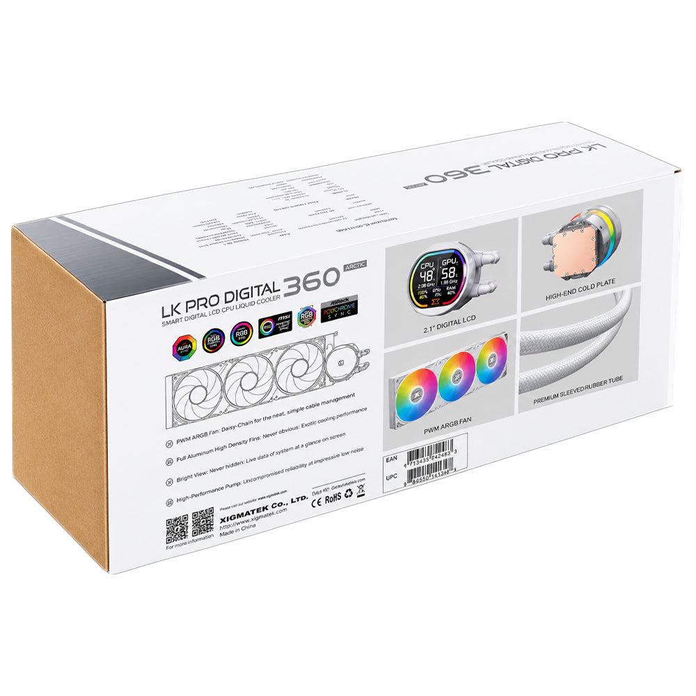 نظام تبريد مائي للبروسيسور زيجماتيك LK Pro 360 Arctic LCD ARGB AIO CPU 