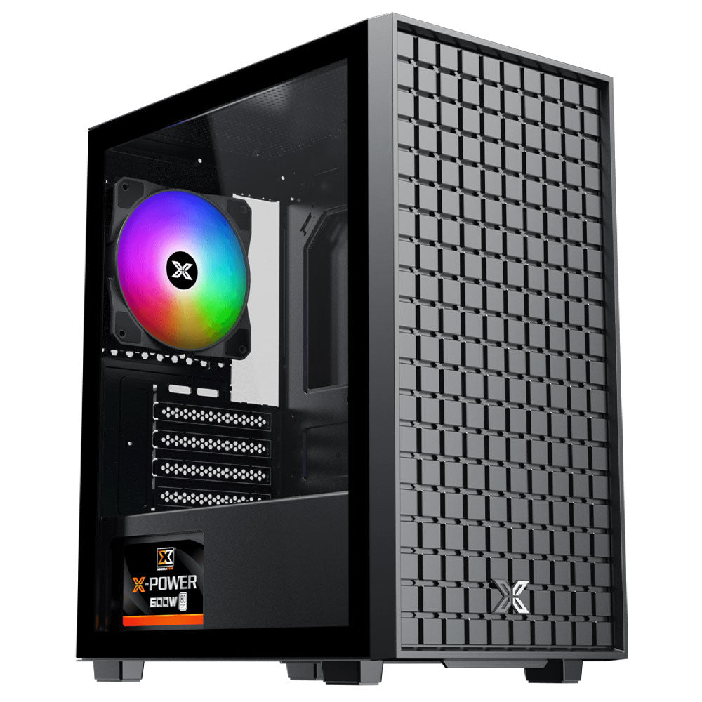كيس ميد تاور زيجماتيك RGB جيمنج Sky M + باور سبلاي 80 بلس أبيض 600 وات X-Power