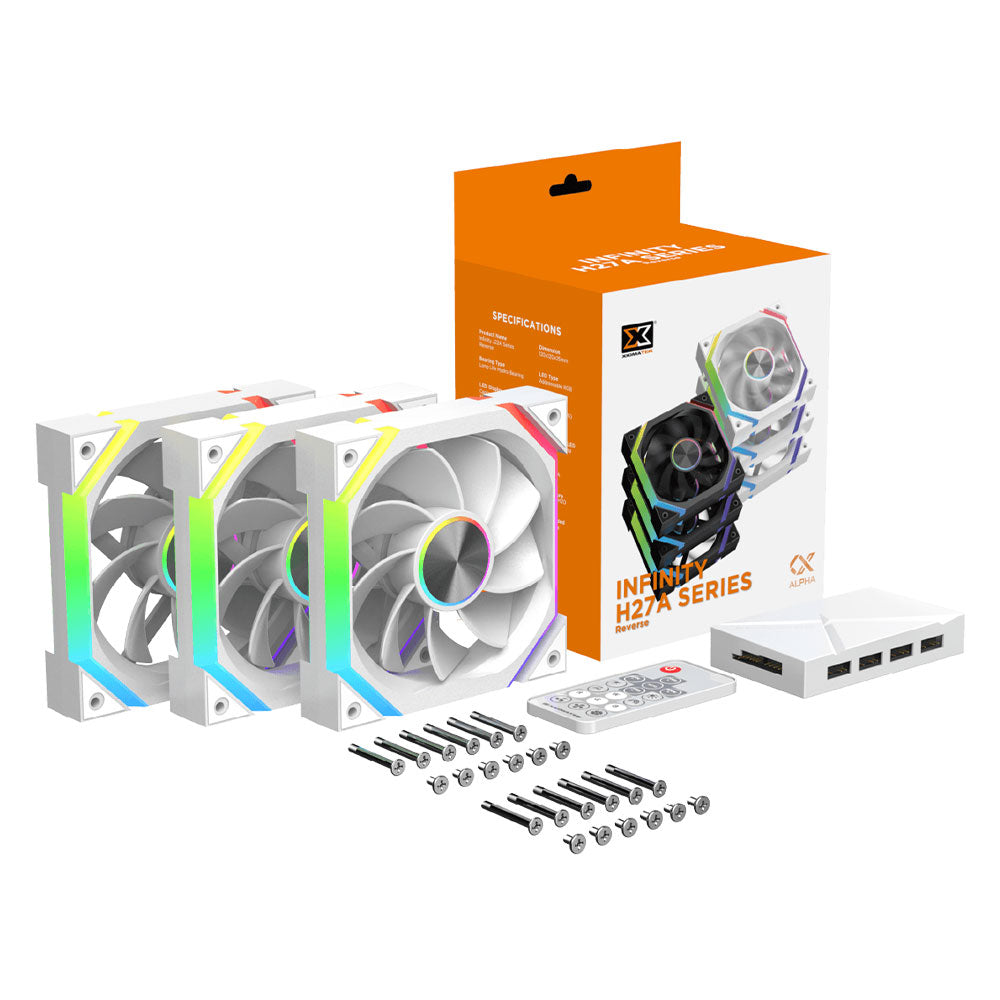 Xigmatek Infinity H27A Arctic Reverse ARGB Triple Case Fan Kit