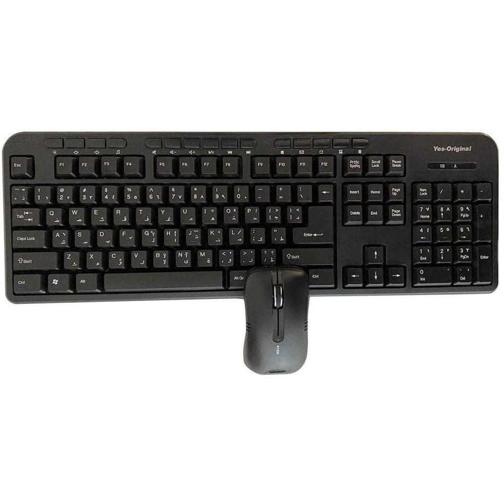 Yes-Original BX2510 Wireless Keyboard + Mouse Combo English & Arabic