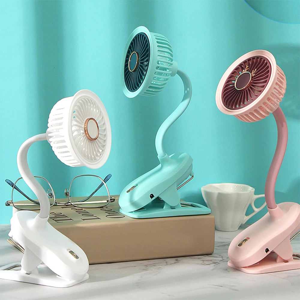 مروحة صغيرة محمولة قابلة لإعادة الشحن وقابلة للتثبيت ZB087B - مينت جرين