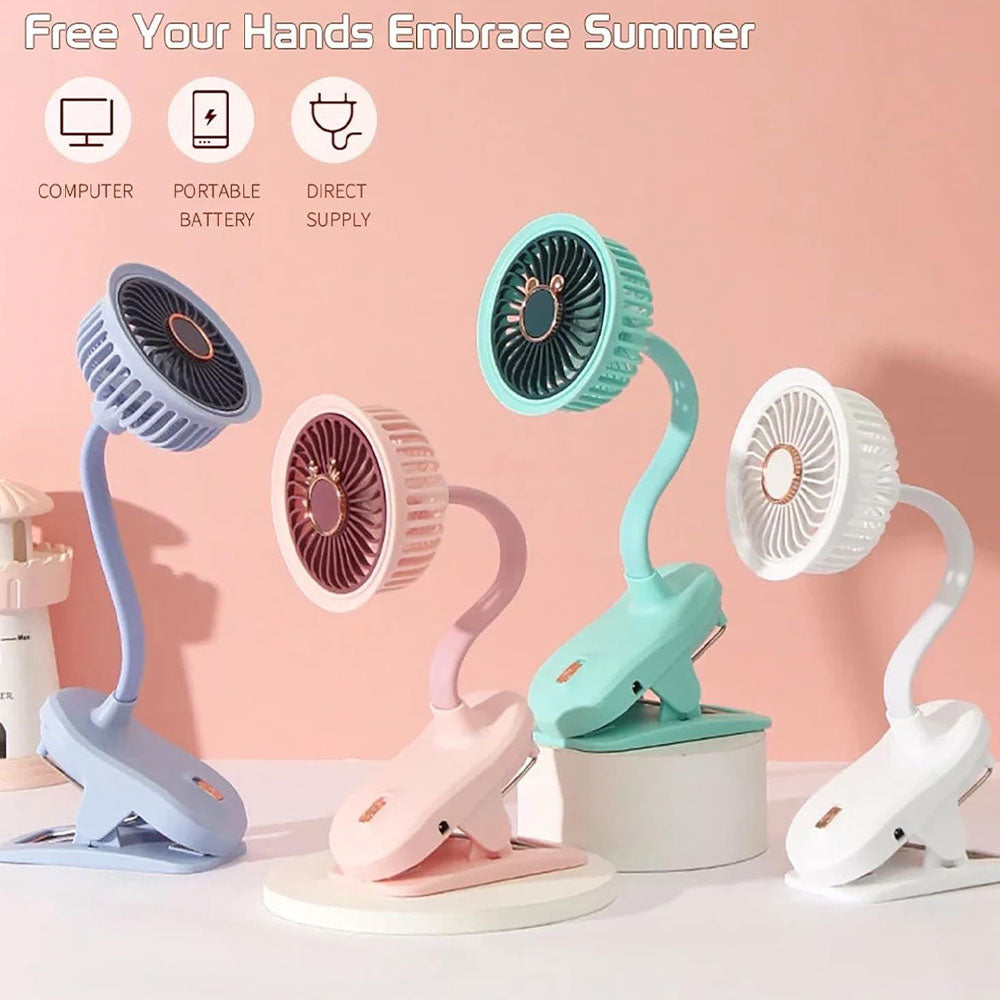 ZB087B Rechargeable Portable Mini Clip on Fan