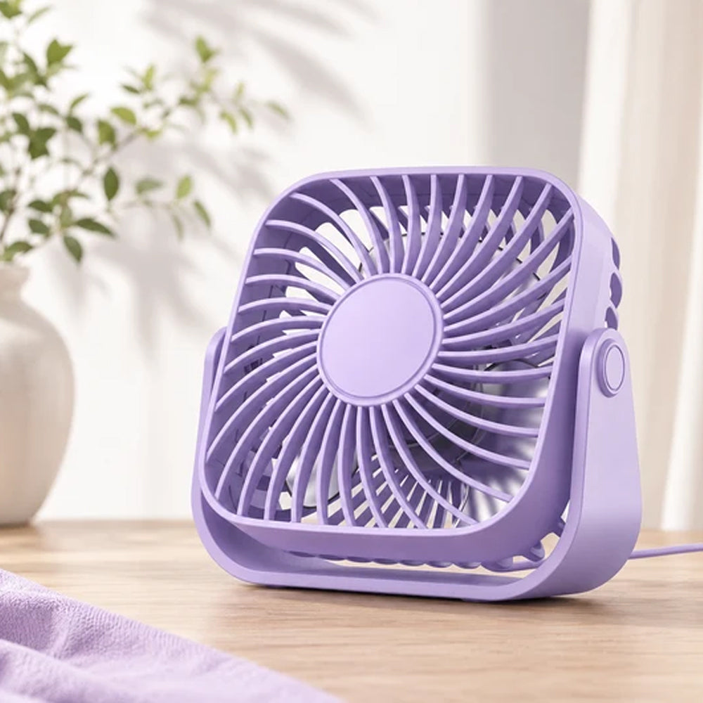 ZB112 Rechargeable Desktop & Portable Handheld Mini Fan - Purple