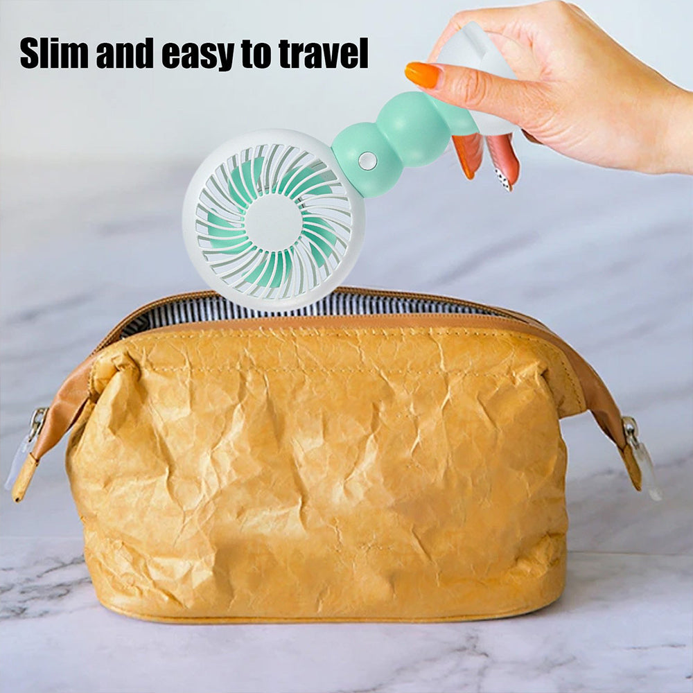 مروحة صغيرة محمولة قابله للشحن مع حامل للهاتف ZB133 - اخضر