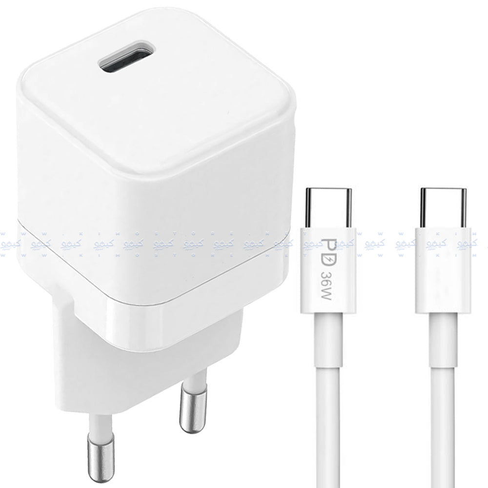 شاحن حائط زراد مع كابل تايب سي بقوة 30 وات شحن سريع  Z-010 - اسود