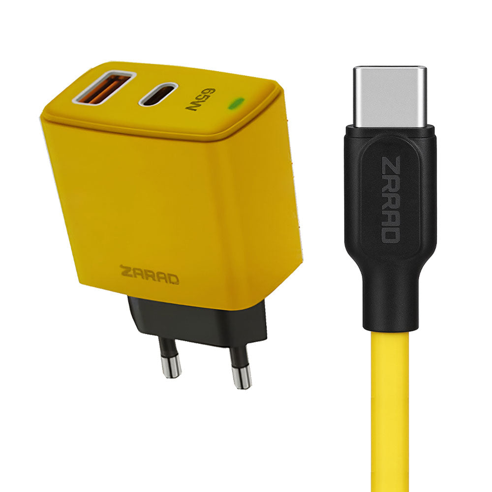 Zarad Z-102 Wall Charger Type-C + USB + Type-C Cable 