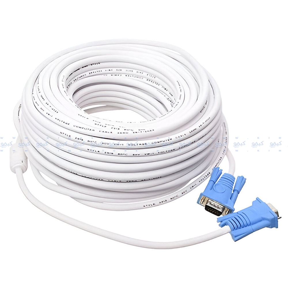 كابل شاشة VGA زيرو 50 متر - أبيض
