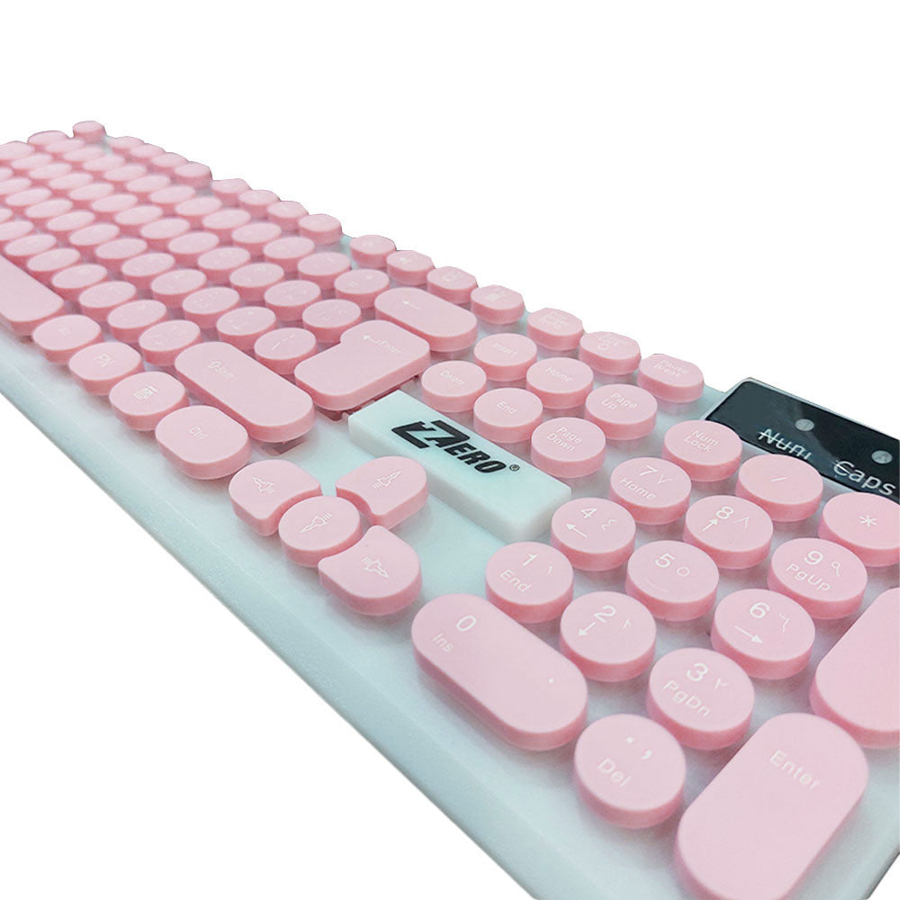 Zero ZR-2050 Wired Rainbow Gaming Keyboard English & Arabic - Pink