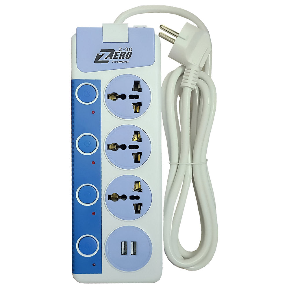 Zero ZR-30 3Port + 2USB Power Strip 1.5m