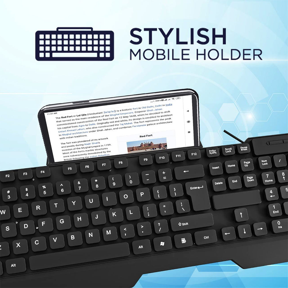 Zero ZR-400 Wired Keyboard English & Arabic - Black