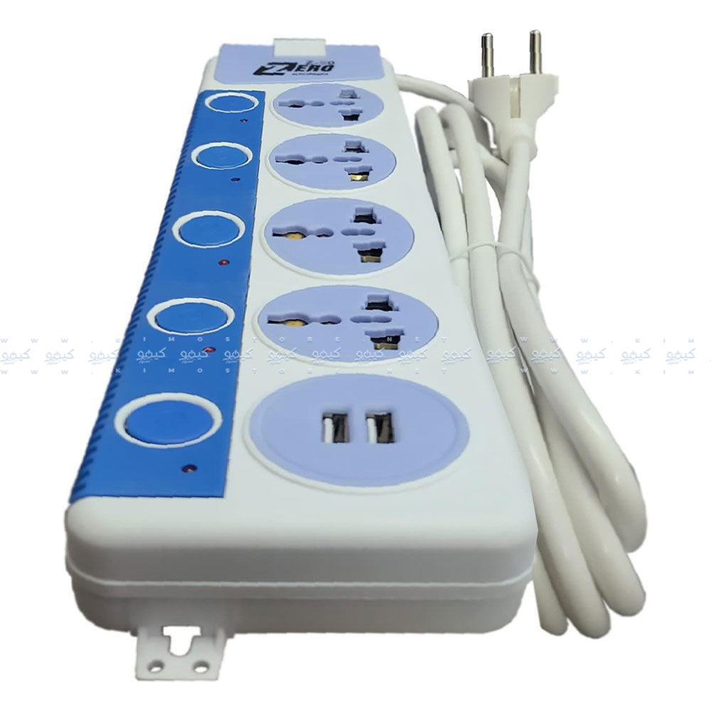 مشترك كهرباء زيرو 4 منافذ + منفذين يو اس بي 3 متر ZR-40