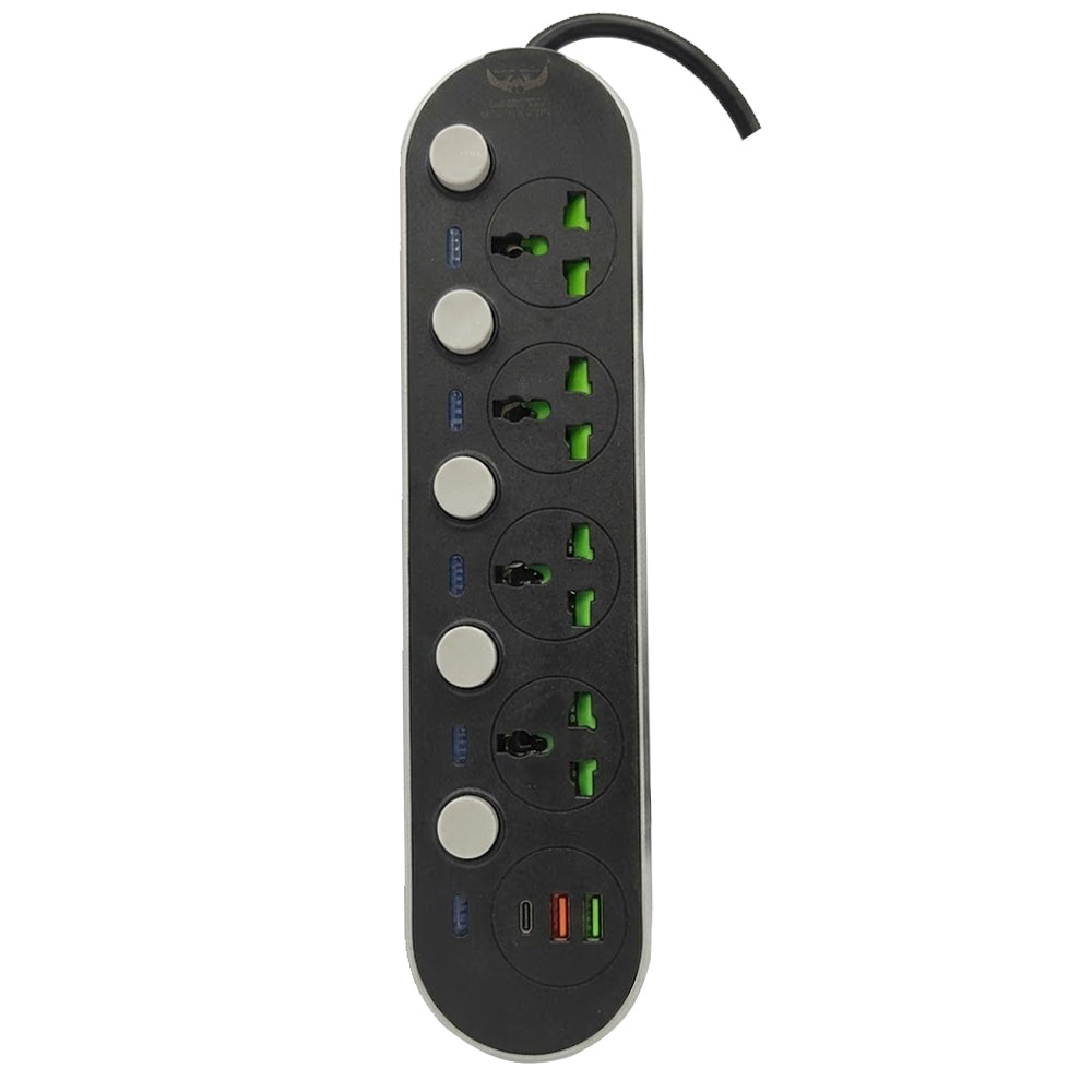 Zero ZR-50 4Ports + 2USB + Type-C Power Strip 2m