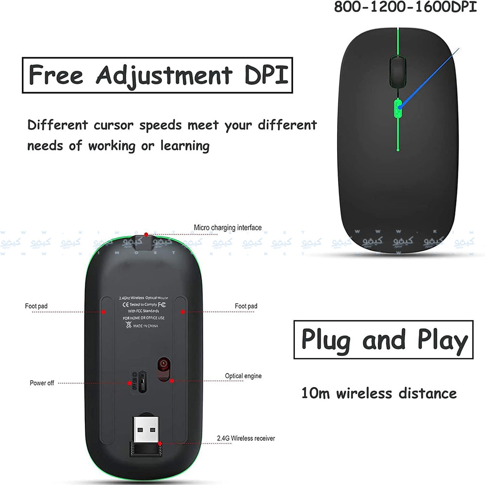 Zero ZR3300 Dual Mode Rechargeable Bluetooth Wireless Rainbow Gaming 