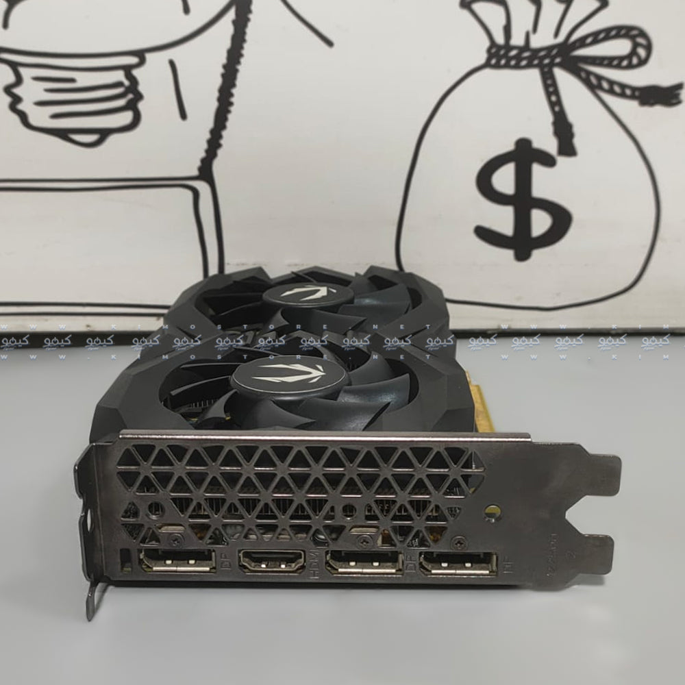 كارت شاشة زوتاك جيمينج جيفورس 6 جيجابايت GTX 1660 Twin Fan GDDR5 (استعمال) بالبوكس