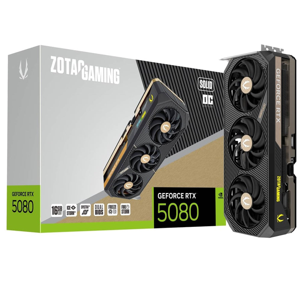 كارت شاشة زوتاك Gaming GeForce RTX 5080 SOLID OC 16GB GDDR7 (أوبن بوكس)