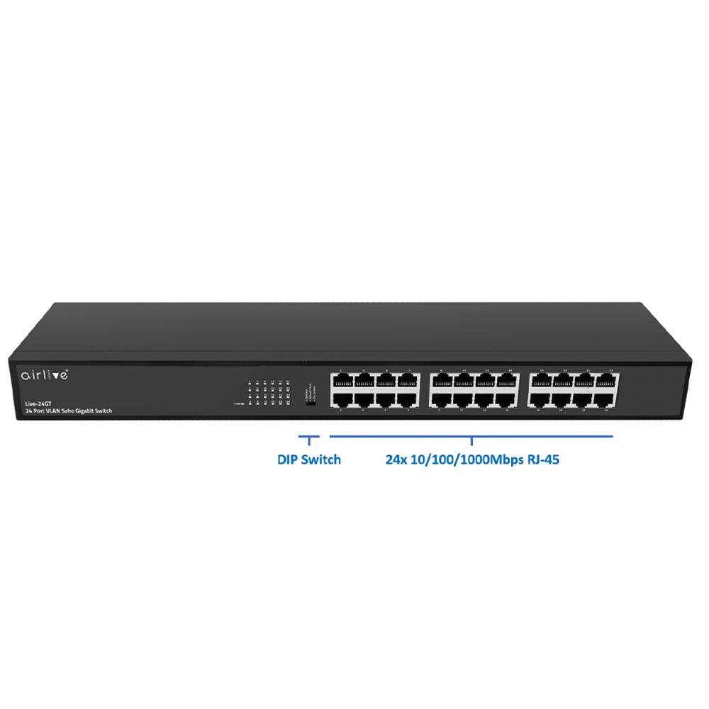سويتش ايرلايف 24 منفذ 10/100/1000 ميجابت في الثانية Live-24GT Unmanaged Desktop  