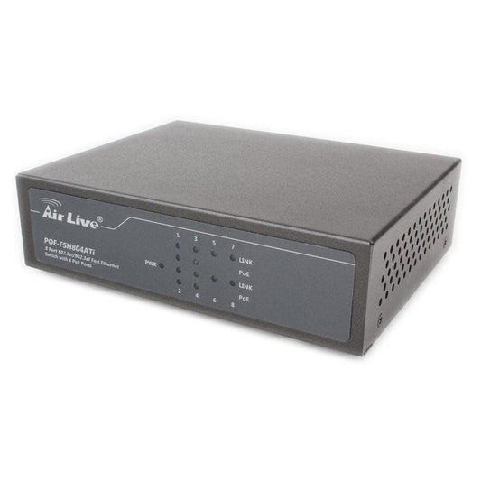 AirLive POE-FSH804ATi Unmanaged Desktop Switch 4 Ports PoE+ 10/100Mbps + 4 Ports 10/100/Mbps
