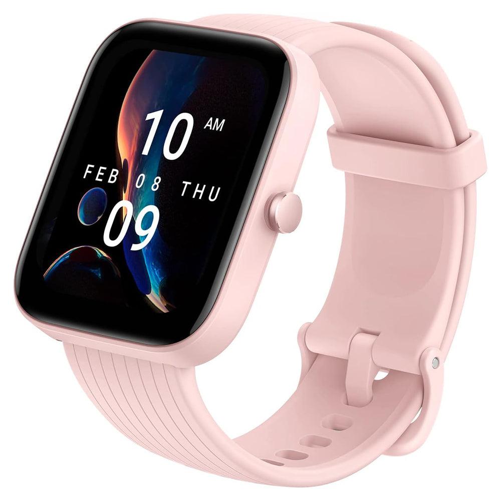 Amazfit Bip 3 Pro Smart Watch (44mm) Plastic Case With Pink Silicone Strap