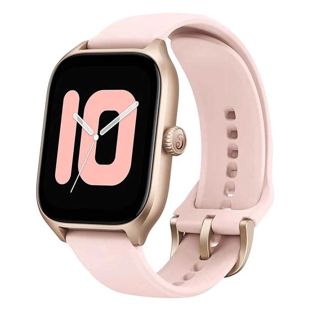 Amazfit GTS 4 Smart Watch (43mm - GPS) Aluminum Case With Rosebud Pink Fluoroelastomer Strap