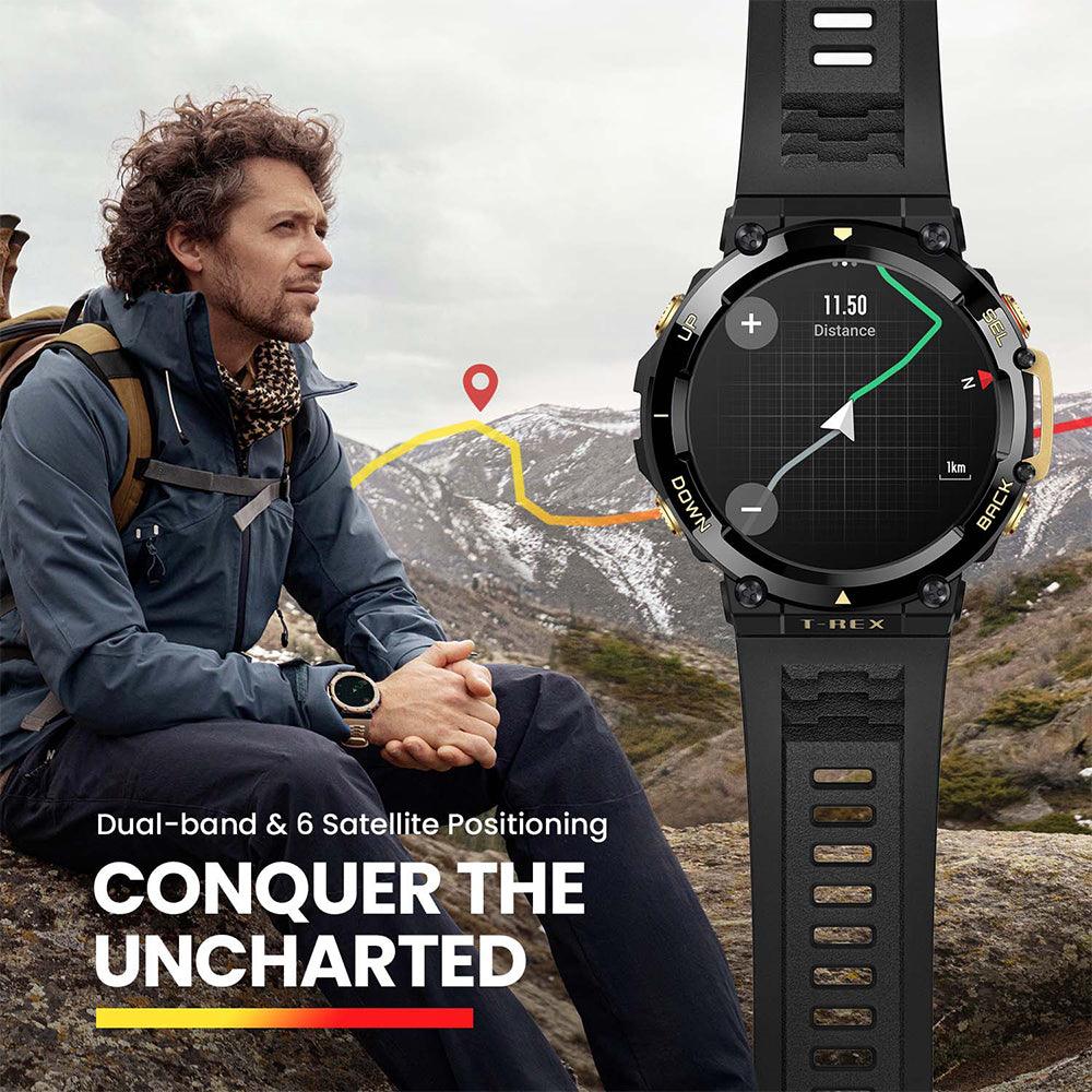 Amazfit T-Rex 2 Smart Watch (47mm - GPS) Desert Khaki Silicone Strap - Kimo Store