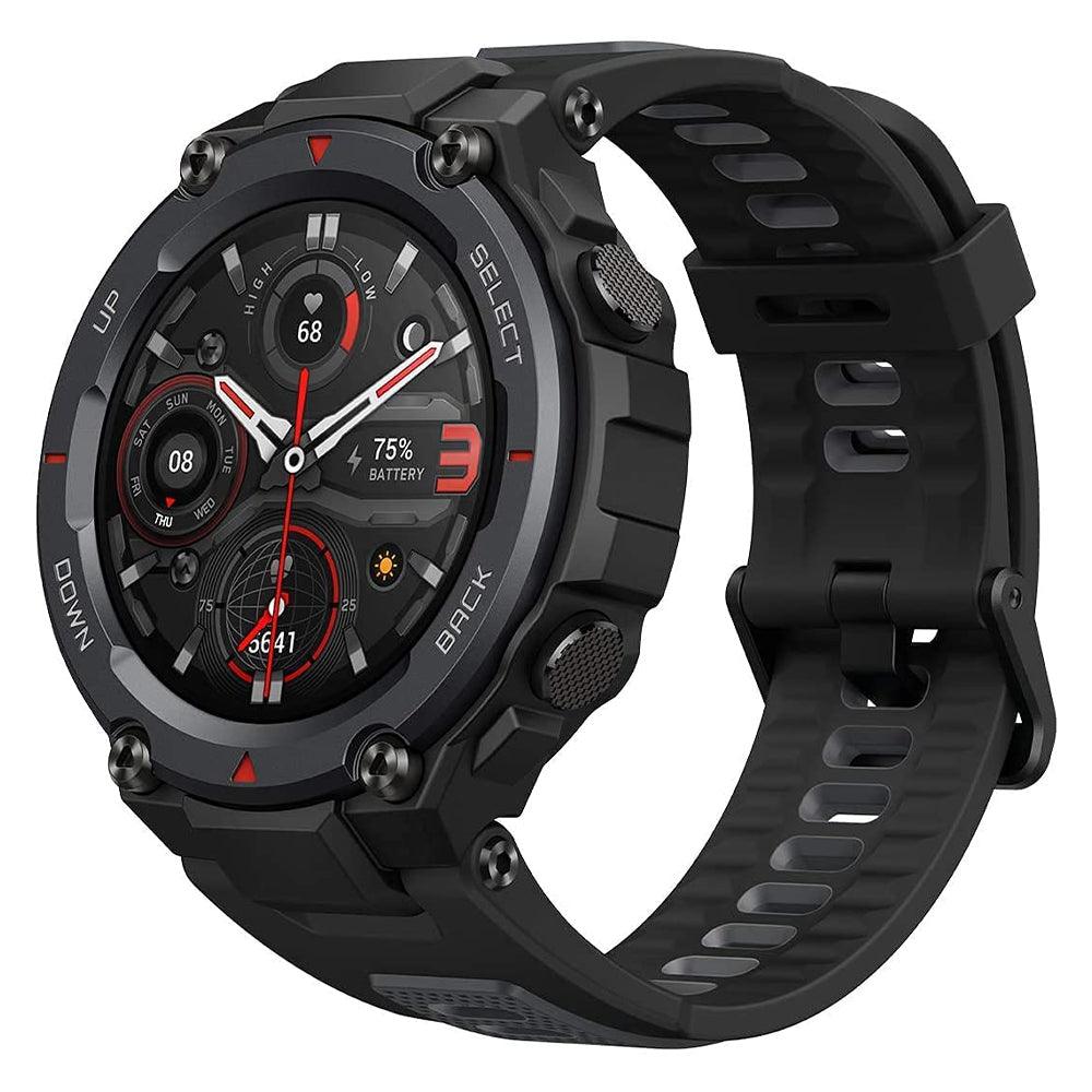 Amazfit T-Rex Pro Smart Watch (48mm - GPS) Polycarbonate Case With Meteorite Black Silicone Rubber Strap