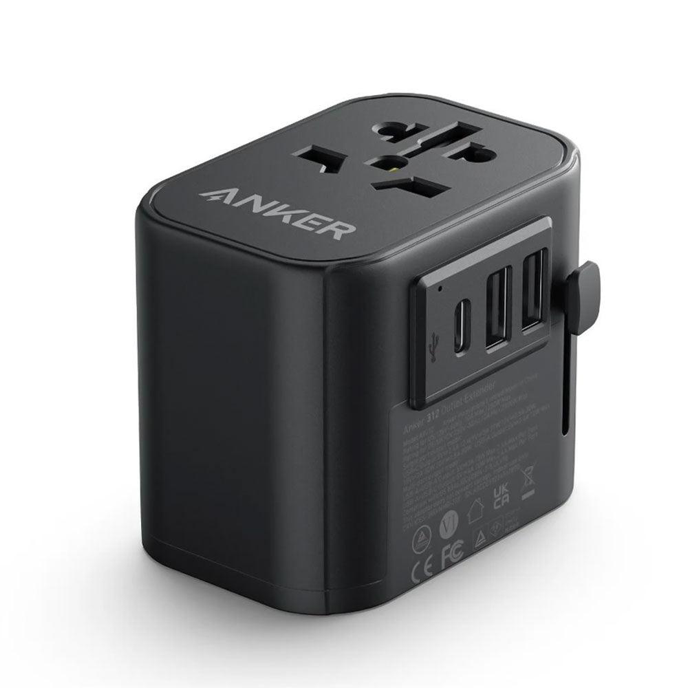 Anker 312 A9212K11 Outlet Extender Wall Charger 2x USB + Type-C 30W Fast Charging - Black