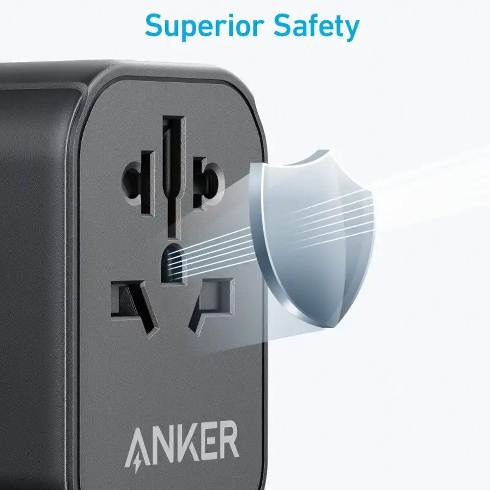 Anker 312 A9212K11 Outlet Extender Wall Charger 2x USB + Type-C 30W Fast Charging - Black - Kimo Store