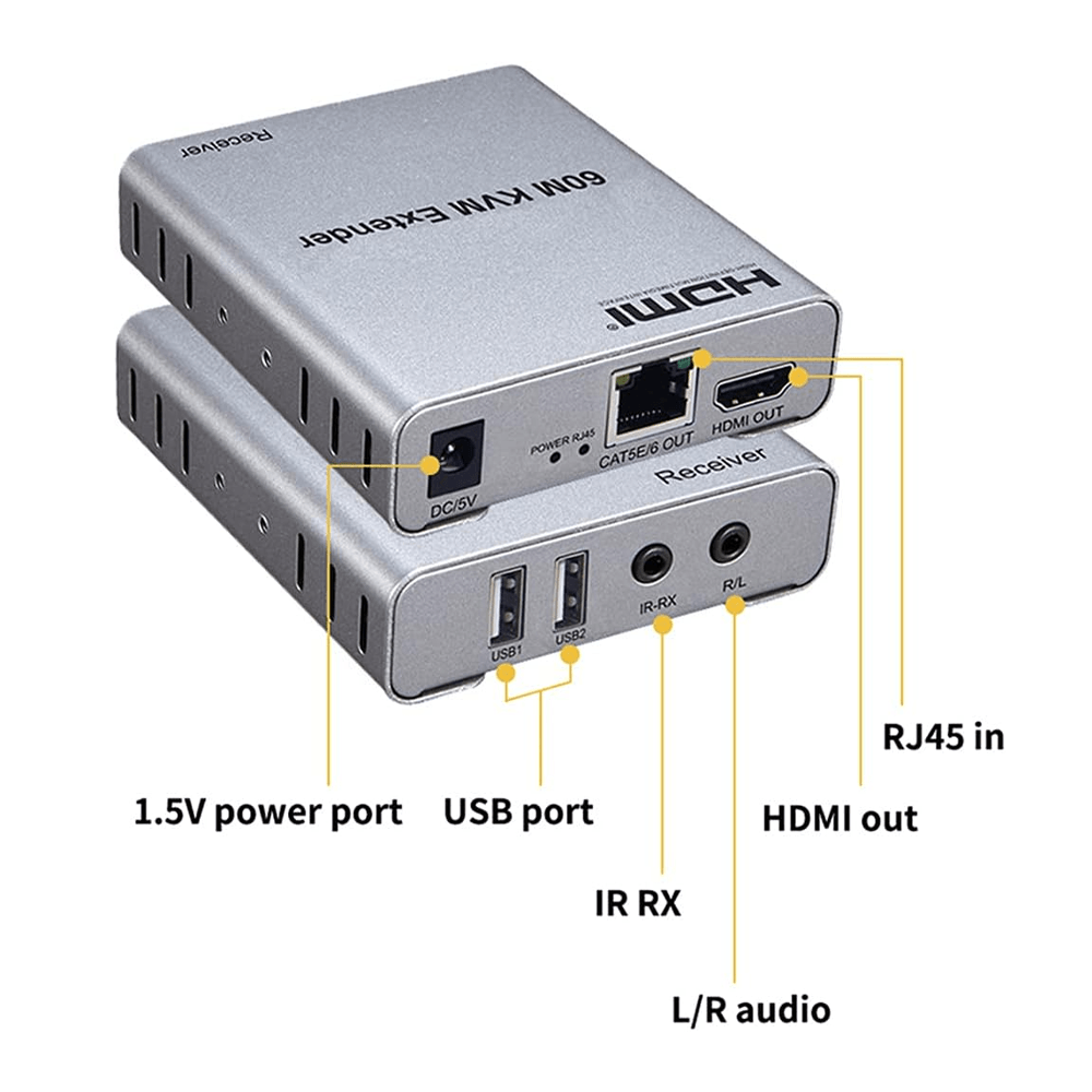 APlus AB-600K HDMI KVM Extender By Lan 60m CAT5E/6E/7(UTP/FTP) - Kimo Store