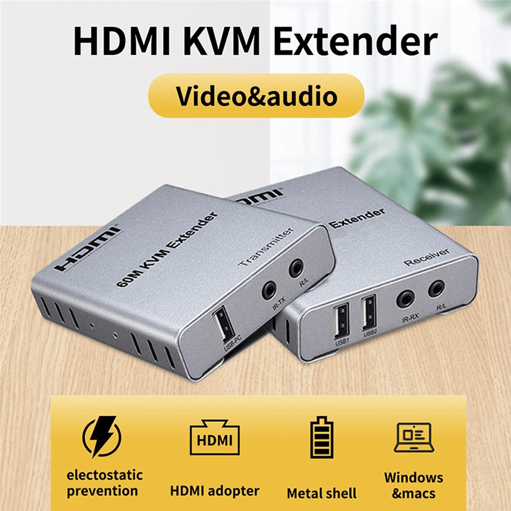 APlus AB-600K HDMI KVM Extender By Lan 60m CAT5E/6E/7(UTP/FTP) - Kimo Store