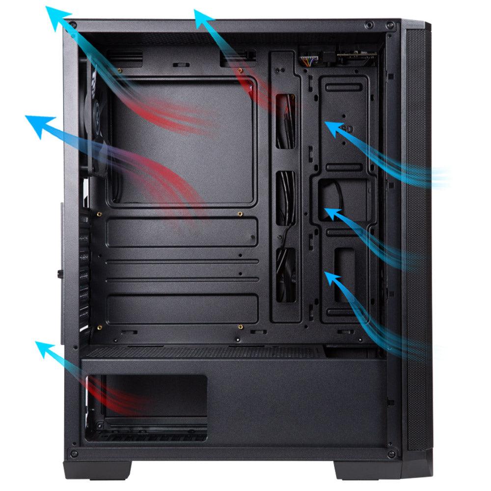 Bitfenix NOVA MESH SE TG RGB Tempered Glass Mid-Tower Case + Power Supply 