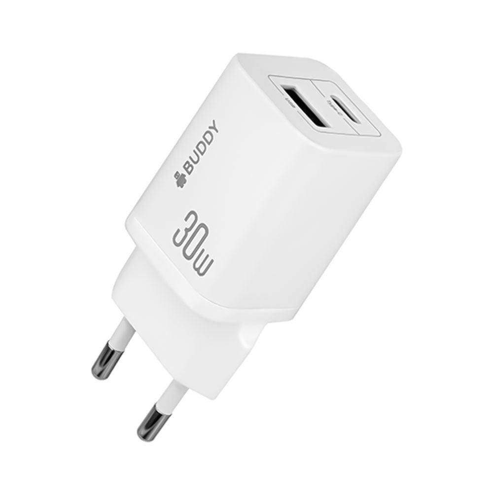 Buddy H30 Mini Wall Charger PD Type-C + USB 30W Fast Charging