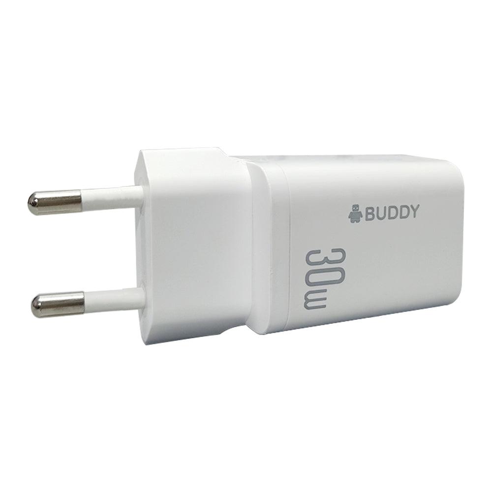 Buddy H30 Mini Wall Charger PD Type-C + USB 30W Fast Charging - Kimo Store