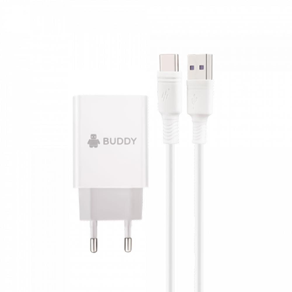 Buddy H4 QC3.0 Wall Charger Type-C Cable 3A 18W Fast Charging