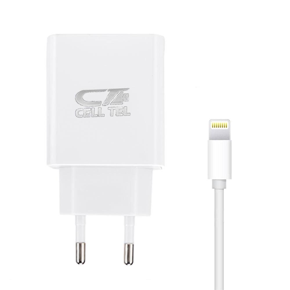 Cell Tel CT-105 Wall Charger Lightning Cable 2A Fast Charging - Kimo Store
