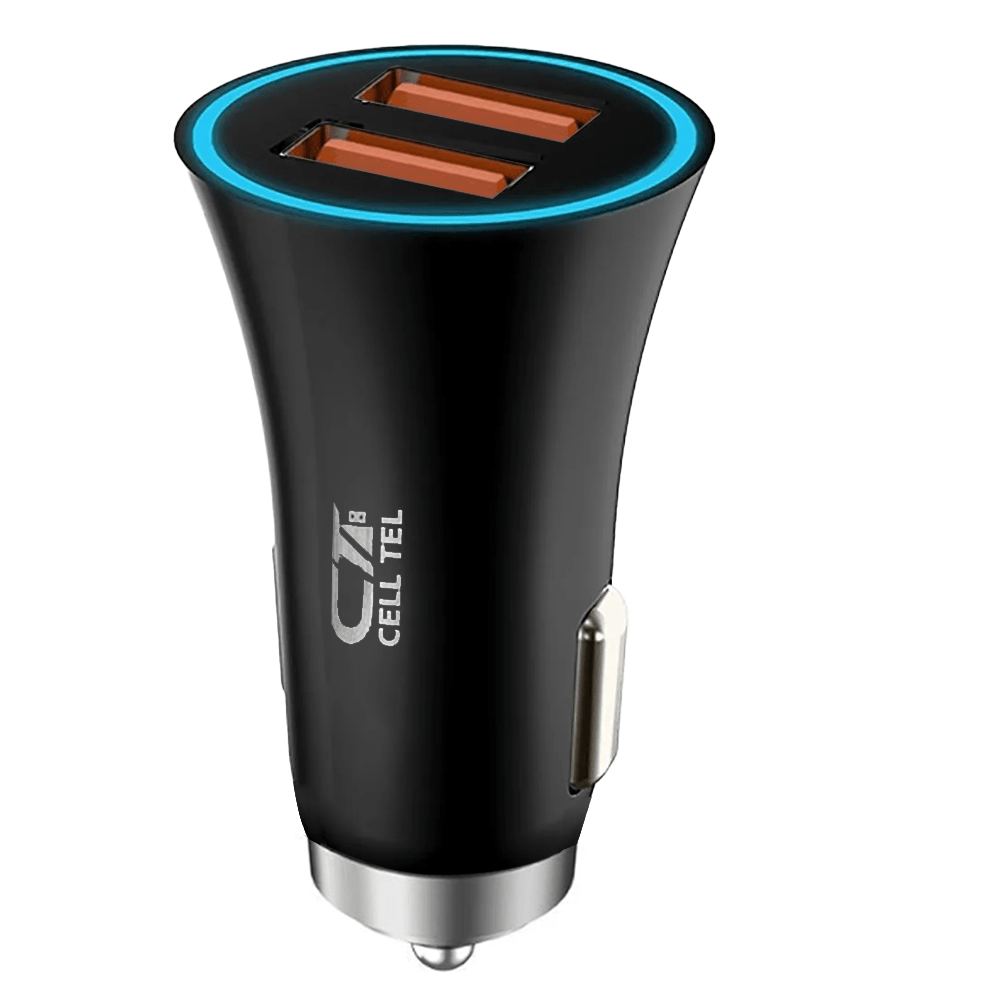 Cell Tel Turbo 10 Car Charger 2x USB 3A 20W Fast Charging