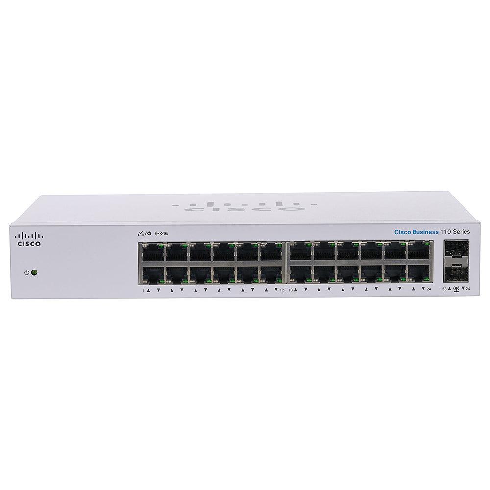 Cisco CBS110-24T-EU Unmanaged Rackmount Switch 24 Ports 10/100/1000Mbps + 2 Ports Gigabit SFP - Kimo Store
