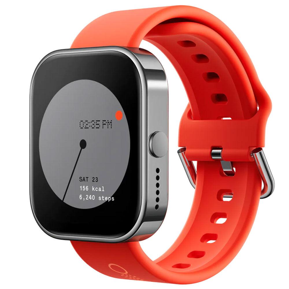 CMF Watch Pro D395 Smart Watch (47mm - GPS) Metallic Grey Aluminum Case With Orange Silicone Strap