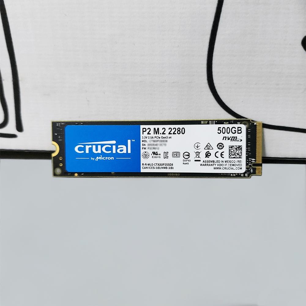 Crucial P2 500GB NVMe PCIe M.2 SSD (Used)