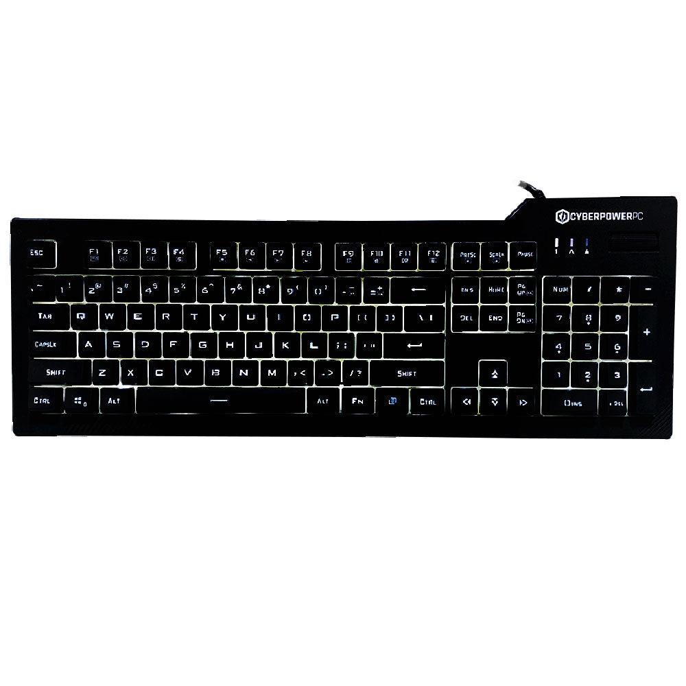 CyberPowerPC 01 Nohi Wired White LED Gaming Keyboard (Original Used) - Kimo Store