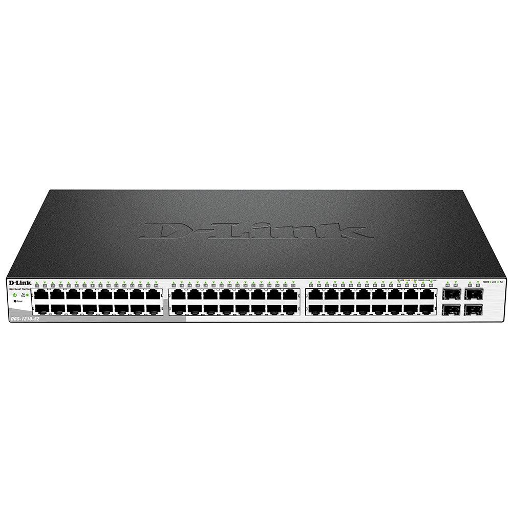 D-Link DGS-1210-52 Smart Managed Rackmount Switch 48 Port 10/100/1000Mbps + 4 Port Gigabit GBE/SFP