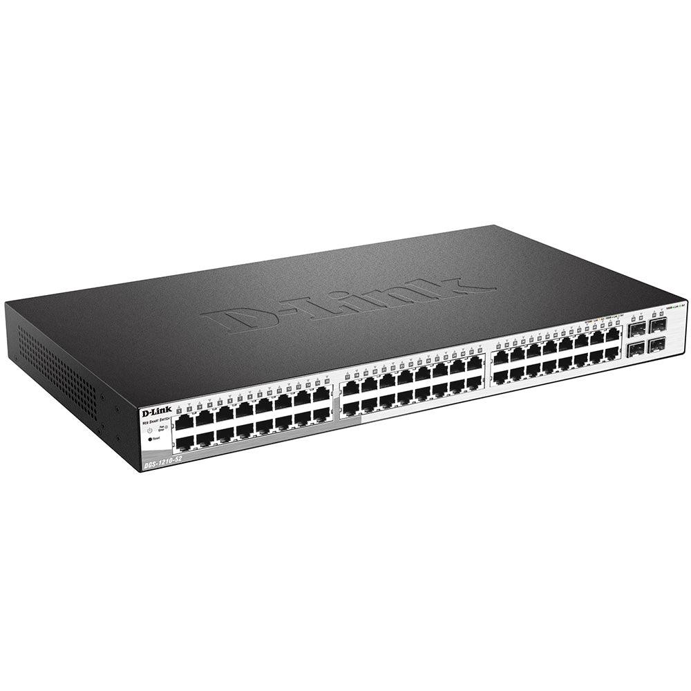 D-Link DGS-1210-52 Smart Managed Rackmount Switch 48 Port 10/100/1000Mbps + 4 Port Gigabit 