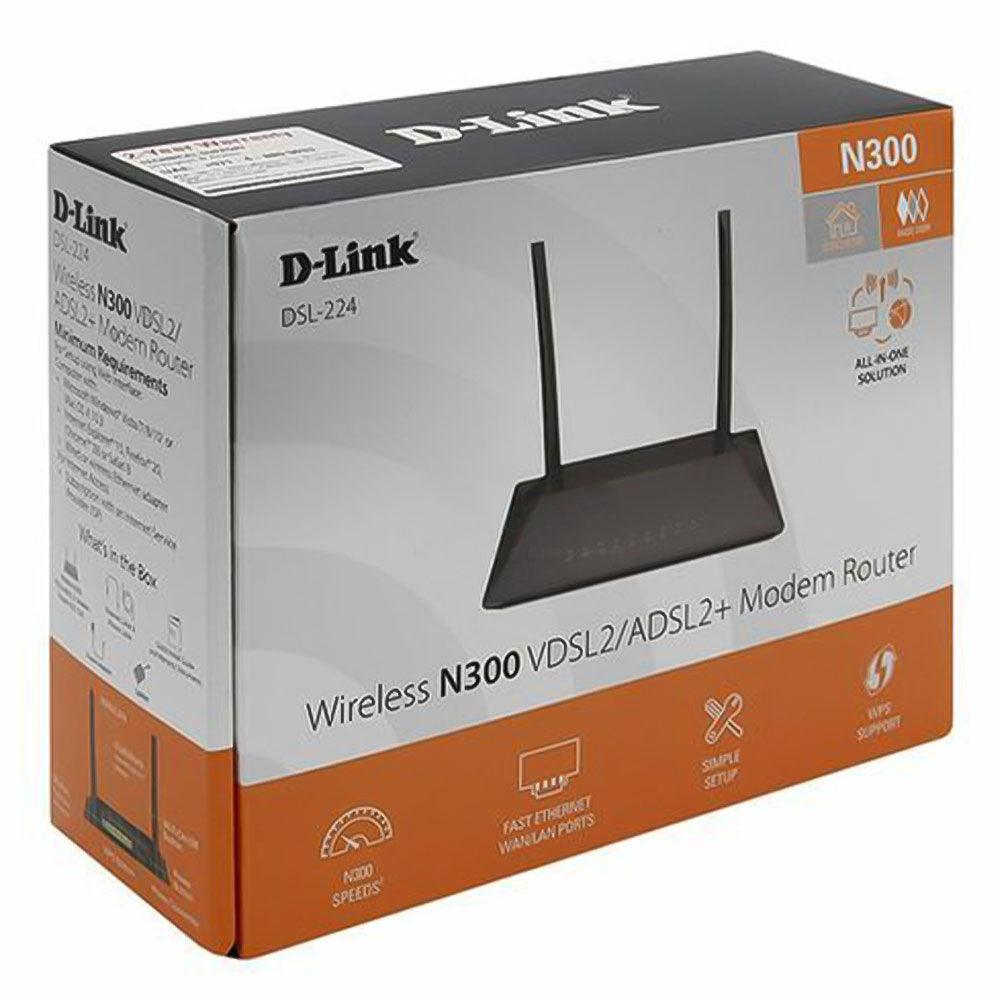 D-Link DSL-224 VDSL2/ADSL2+ Router 4 Port 2 Antenna 300Mbps