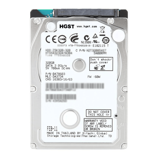 HGST 320GB 2.5 Inch Internal Laptop Hard Drive (Original Used) - Kimo Store