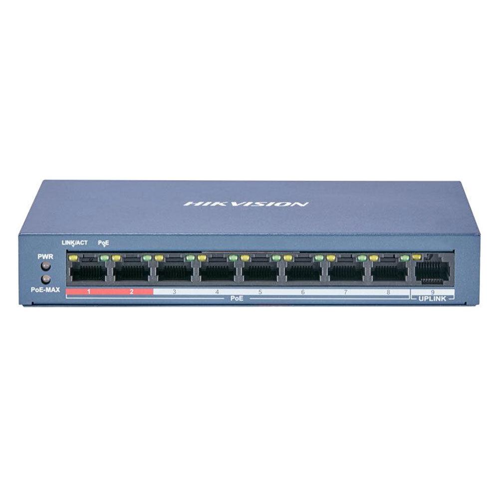 Hikvision DS-3E0109P-E/M(B) Unmanaged Desktop Switch 8 Ports PoE 10/100Mbps + 1 Port RJ45 10/100Mbps Uplink 60W