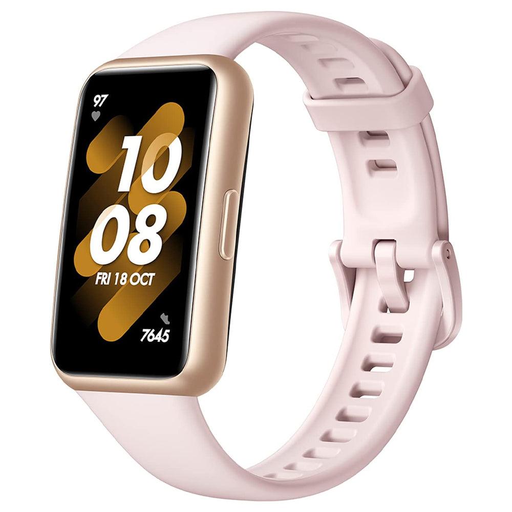 Huawei Band 7 LEA-B19 Gold Durable Polymer Case With Nebula Pink Silicone Strap