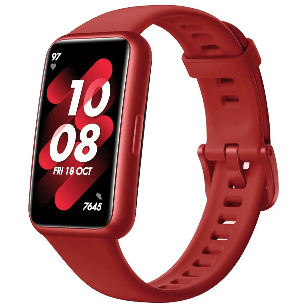 Huawei Band 7 LEA-B19 Red Durable Polymer Case With Flame Red Silicone Strap