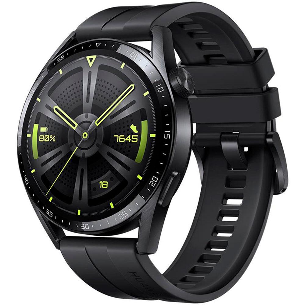 Huawei Watch GT 3 JPT-B29 (46mm - GPS) Black Stainless Steel Case with Black Fluoroelastomer Strap
