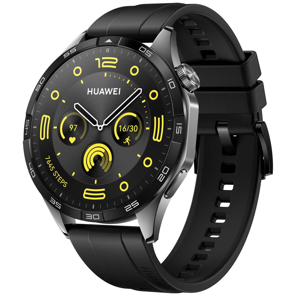 Huawei Watch GT 4 PNX-B19 (46mm - GPS) Black Stainless Steel Case With Black Fluoroelastomer Strap